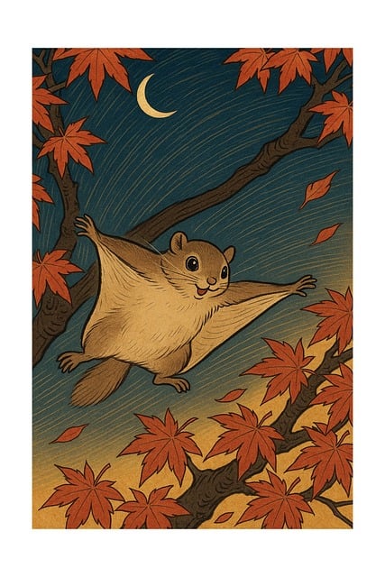 Free flying squirrel squirrel autumn vector