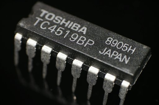 Microchip, Lasca, Macro, Fundo Preto