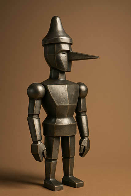 Free metal sculpture geometric figure futuristic art illustration