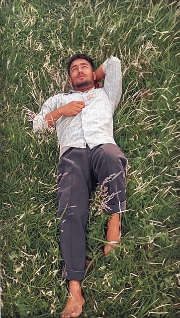 Free Man Lying Down photo and picture