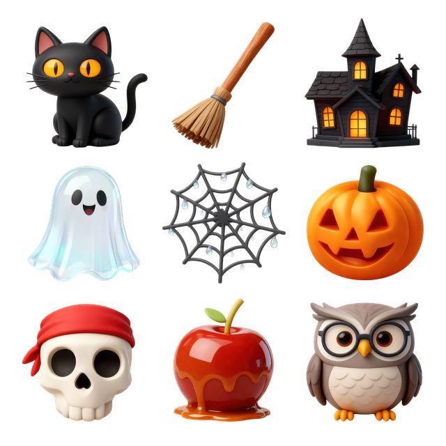 Free halloween icons cute halloween 3d design illustration