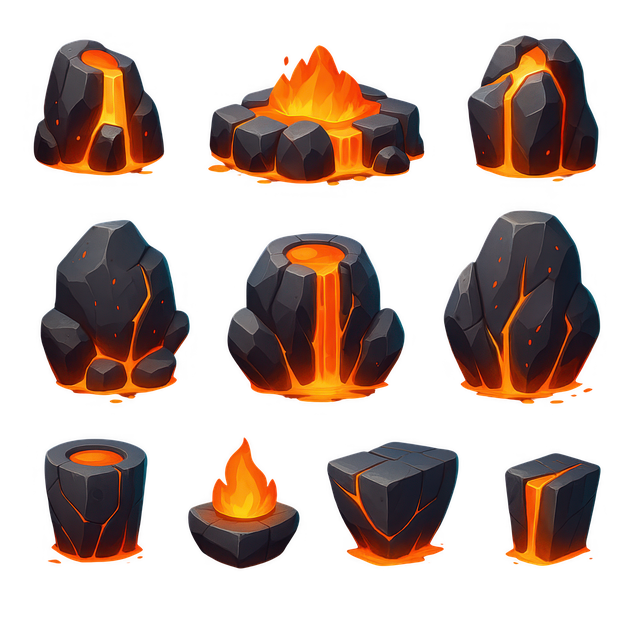 Free lava rocks volcanic stones magma texture illustration