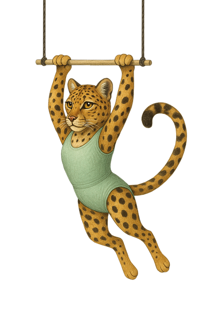 Free leopard animal trapeze illustration