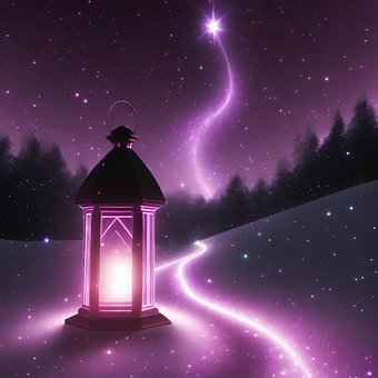 Lanterne, Lampe, Lys, Nat, Natur