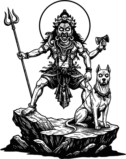 Free kaal bhairava shiva god vector