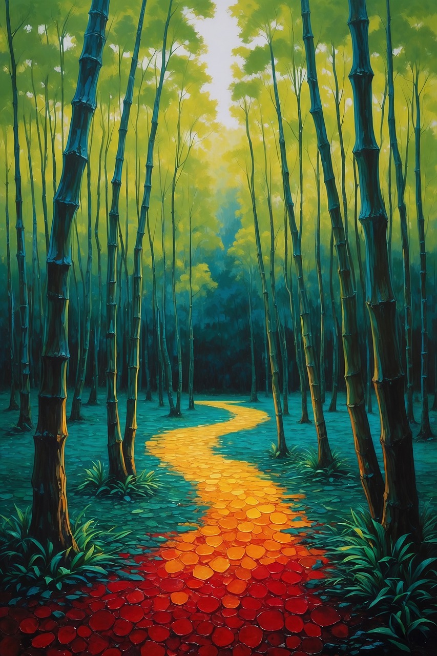 Download Vibrant, Bamboo, Path. Royalty-Free Stock Illustration Image ...