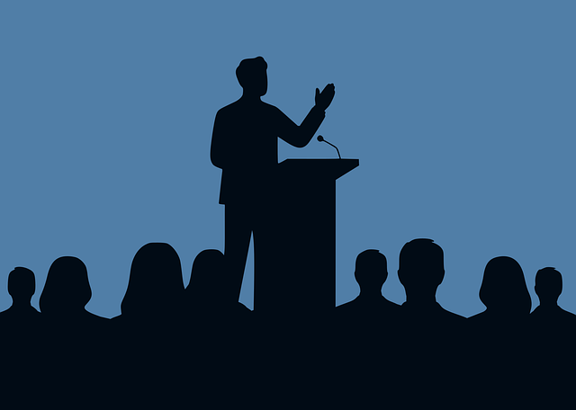 Free public speaking speaker presentation vector
