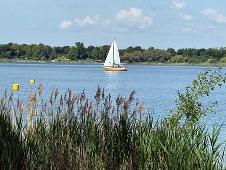 Člun, Jezero, Lipsko, Plachta