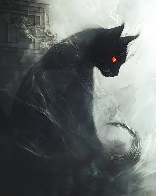 Free cat feline double exposure illustration
