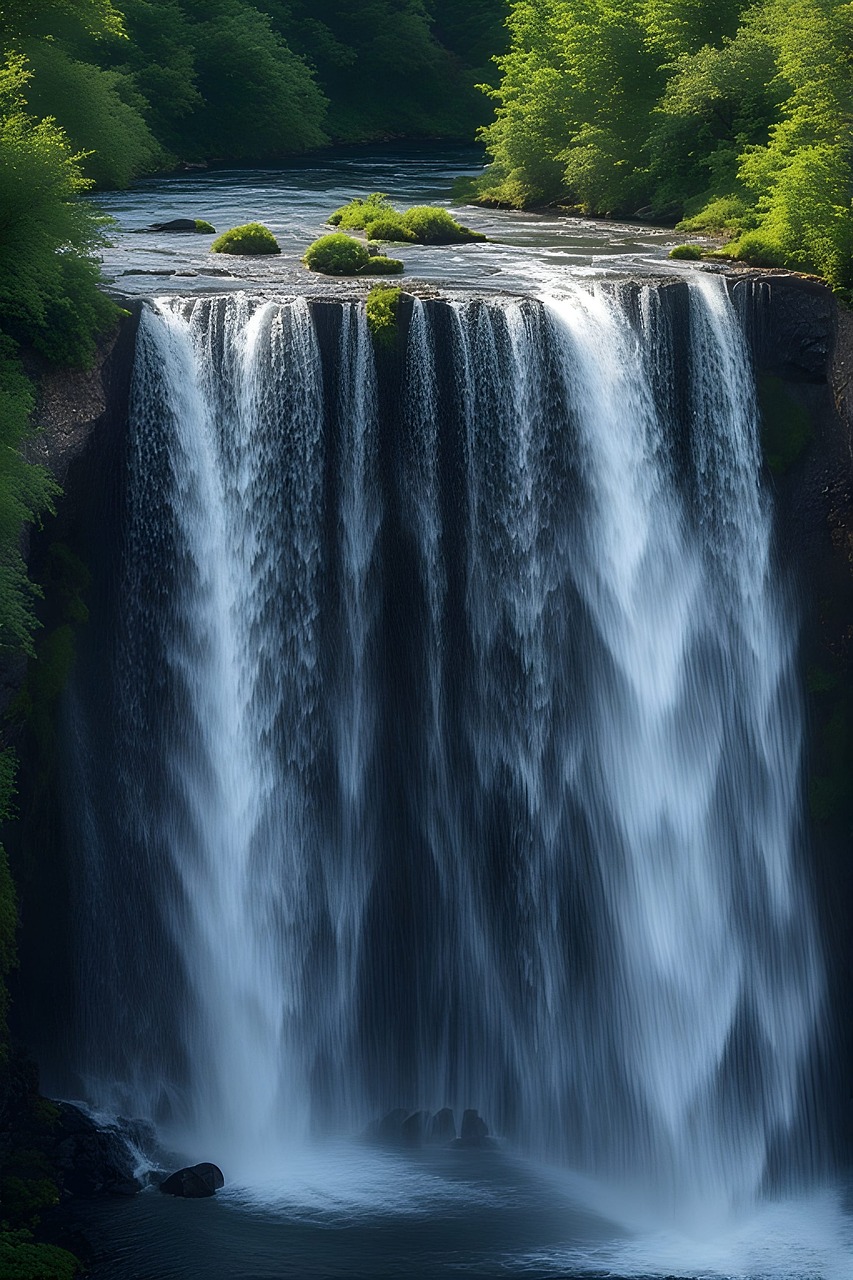Download free HD stock image of Waterfall Wallpaper Free waterfall wallpaper nature waterfall image nature illustration