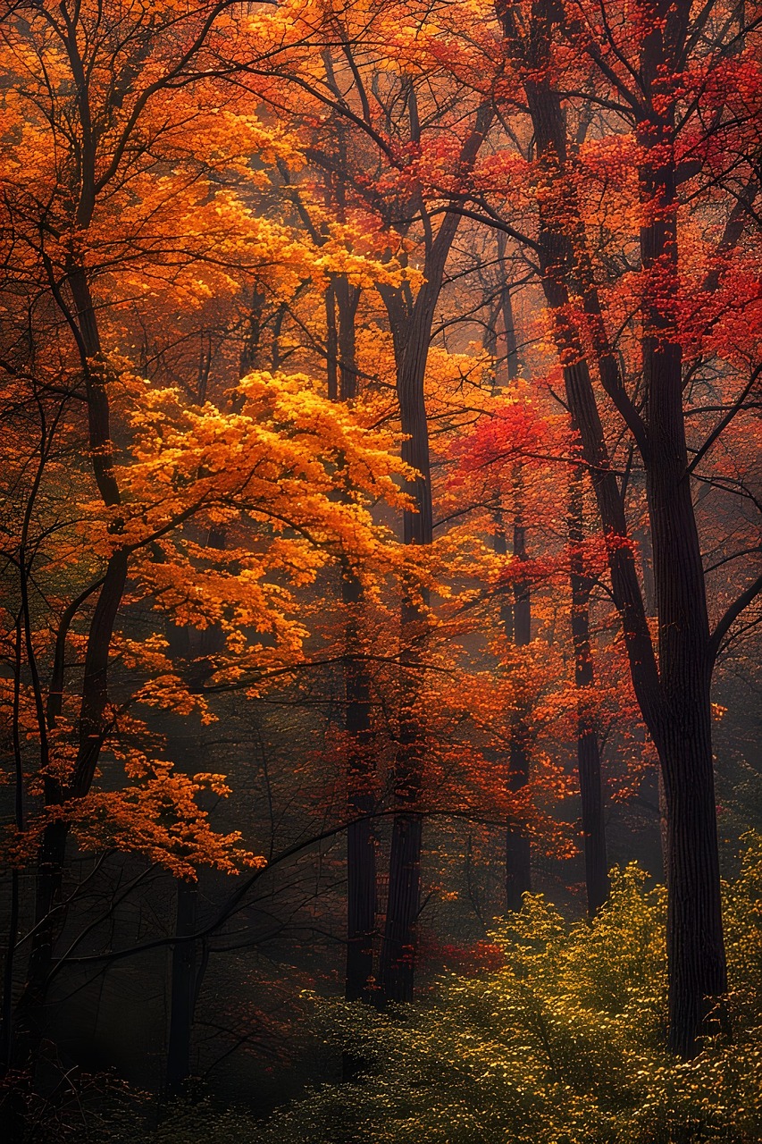 Download free HD stock image of Autumn Trees Wallpaper Free autumn trees wallpaper fall foliage background nature illustration