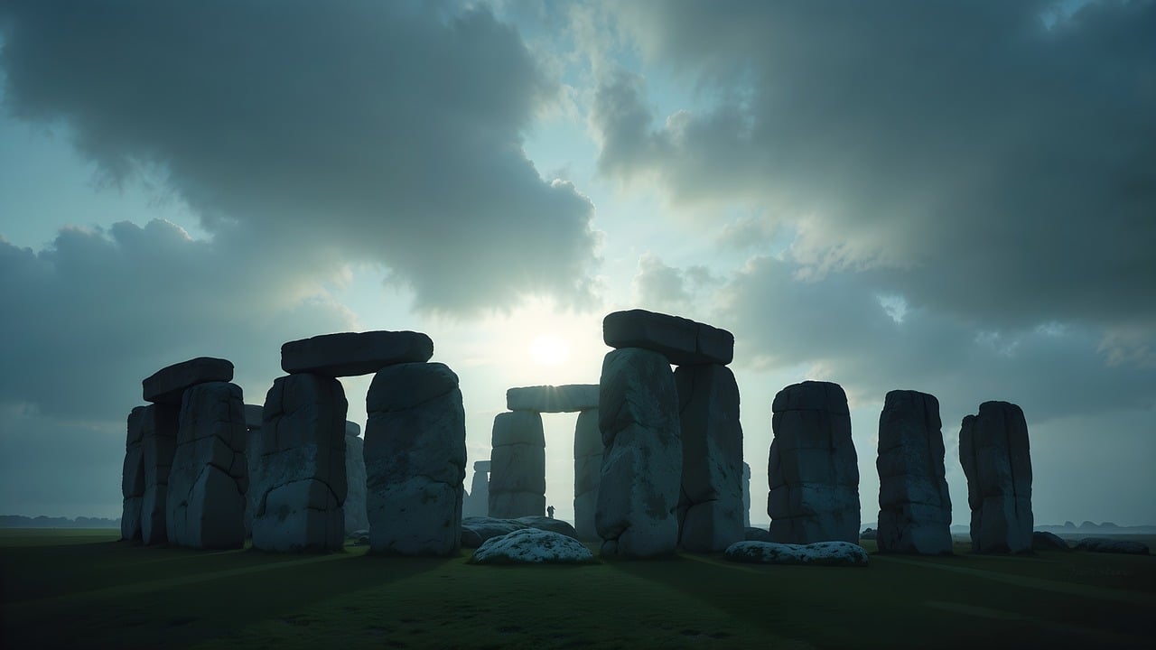 Download free HD stock image of Stone Circle Mystical Free stone circle mystical landscape illustration