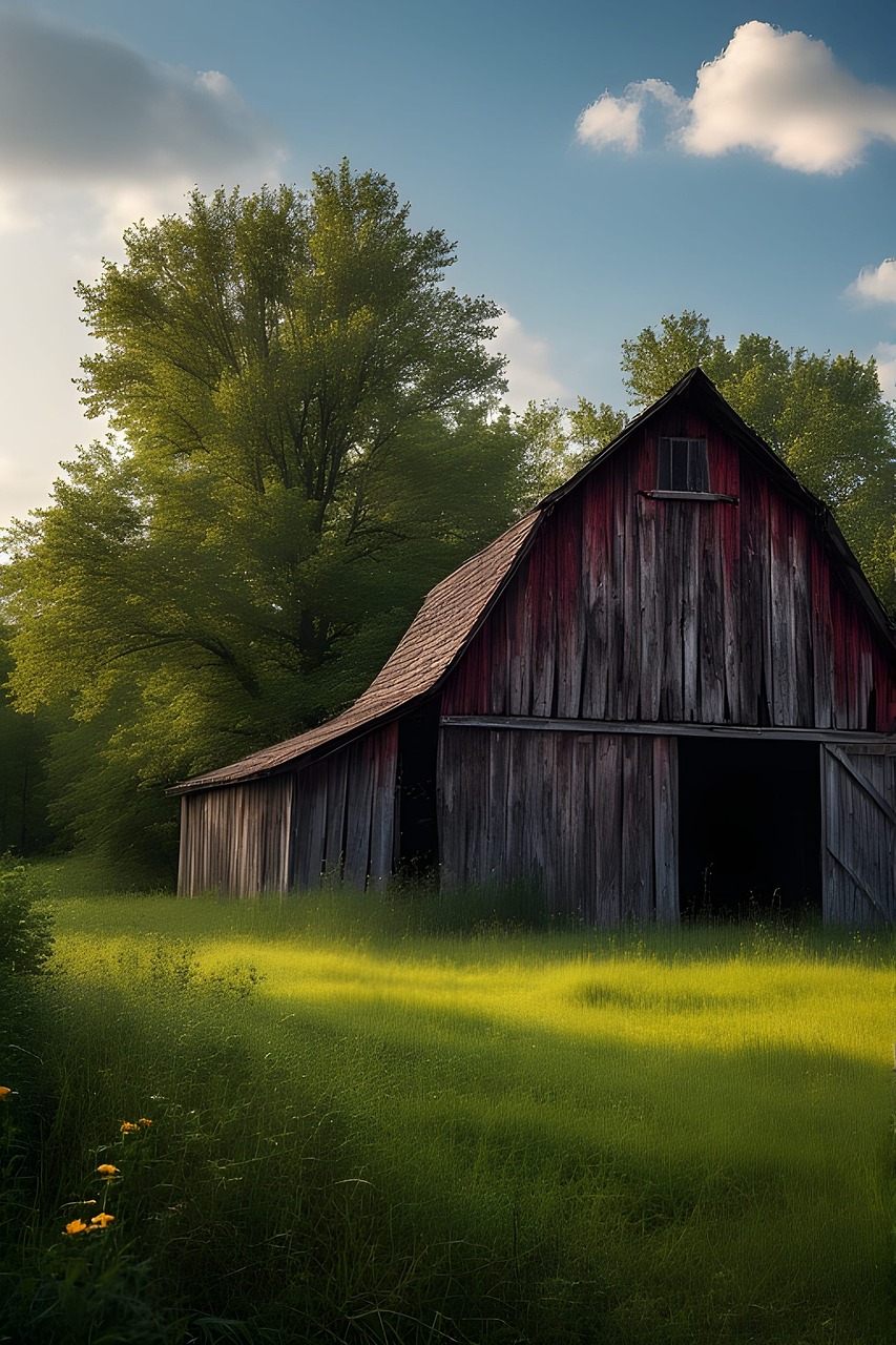Download free HD stock image of Rustic Barn Wallpaper Free rustic barn wallpaper countryside landscape farm illustration