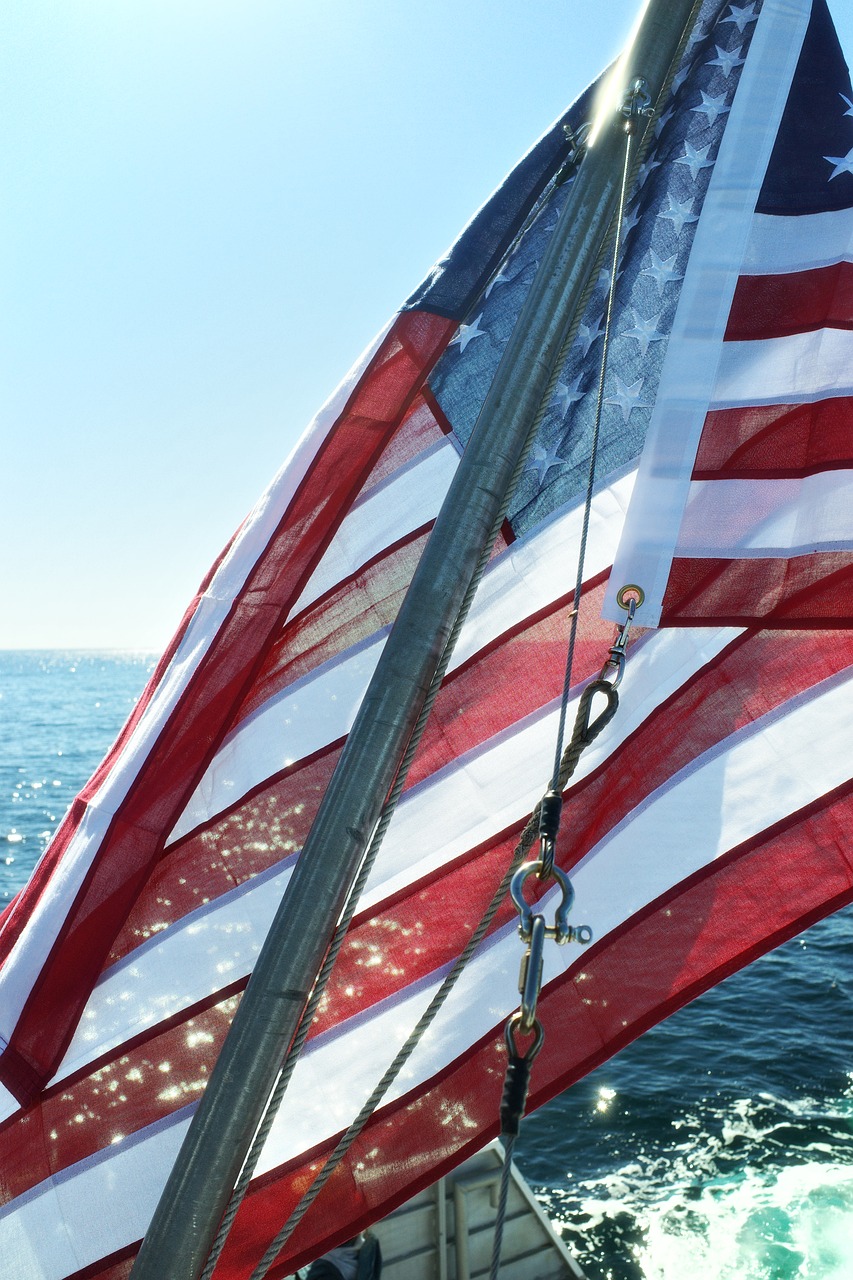 Free American Flag Sailing photo and picture