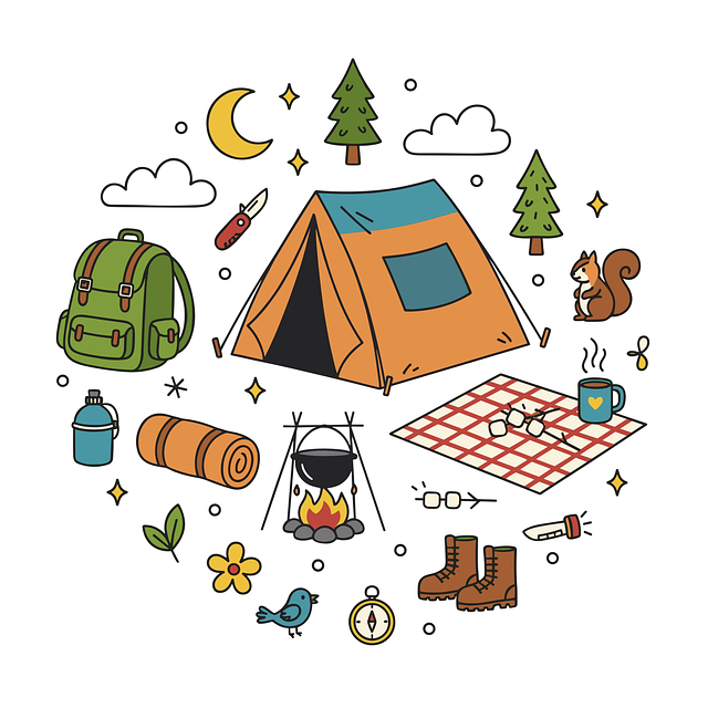 Free camping outdoor adventure illustration