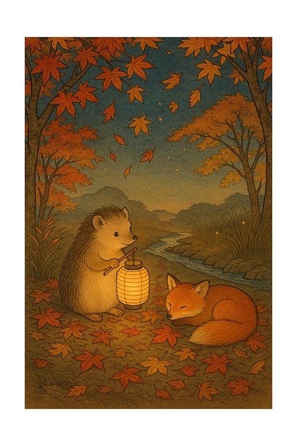 Free autumn fall hedgehog vector