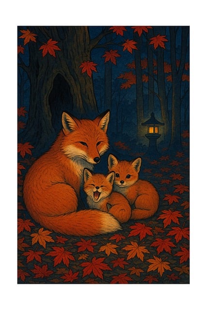 Free fox foxes family vector