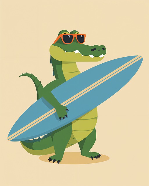 Free Cartoon Crocodile illustration and picture