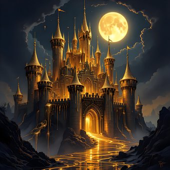 Free Molten Gold Castle Castle illustration and picture