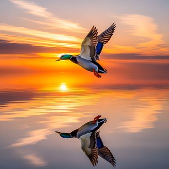 Free Sunset Lake illustration and picture