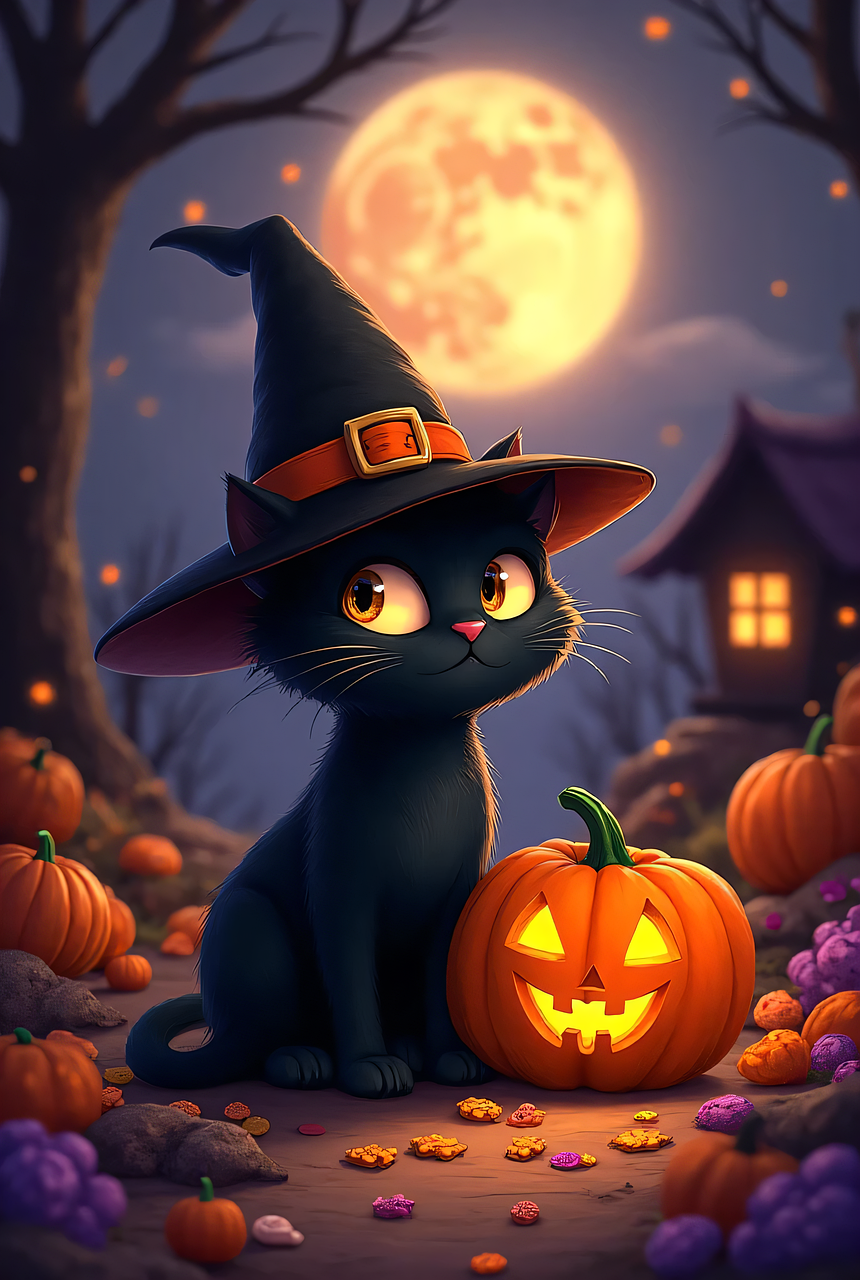 Download free HD stock image of Halloween Jack-O-Lantern Free halloween jack-o-lantern witch illustration