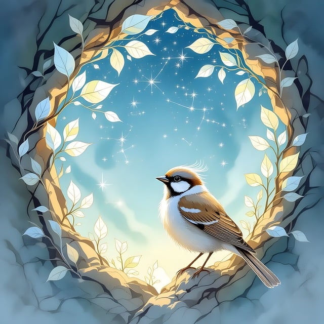 Free sparrow bird nature illustration