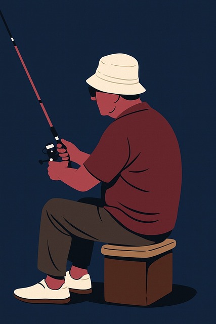 Free ai generated fisherman minimal illustration