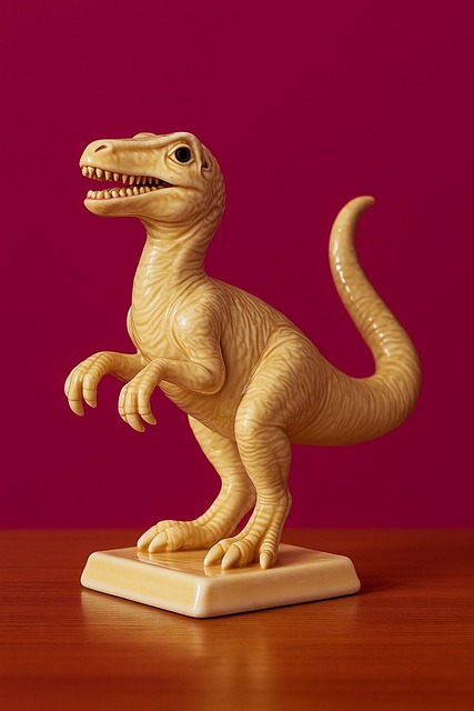Free ceramic dinosaur velociraptor figurine toy sculpture illustration
