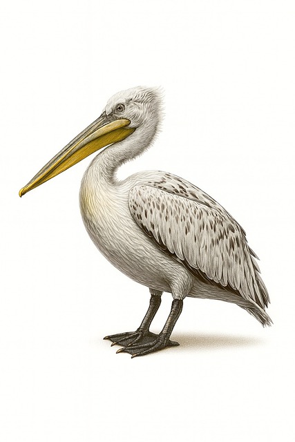 Free pelican illustration detailed bird drawing wildlife art illustration