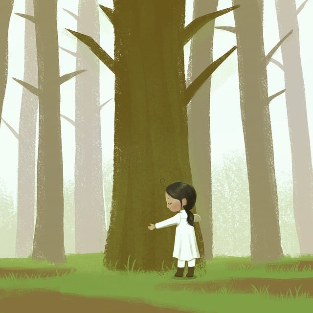Free forest girl child illustration