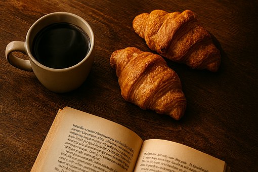 Kaffe Og Croissant, Hyggelig Morgen