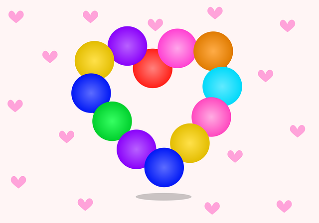 Free heart balls spheres vector