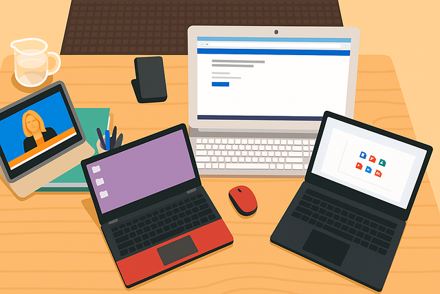 Free flat illustration minimalist workspace illustration