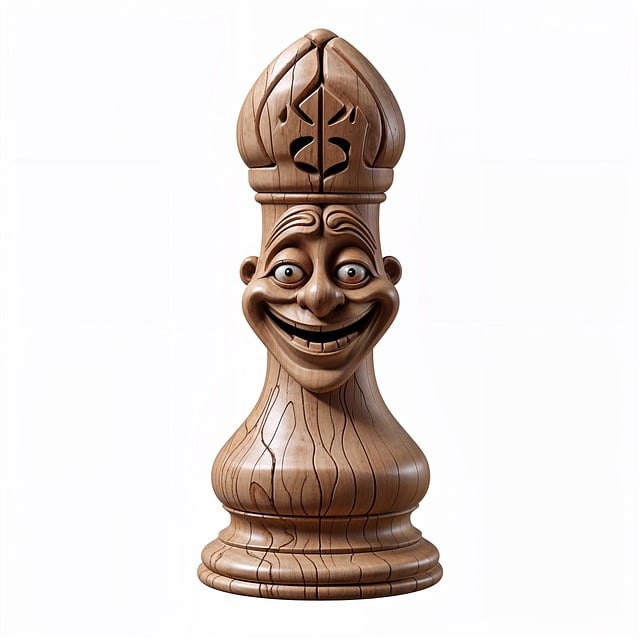 Free wooden chess piece bishop caricature illustration