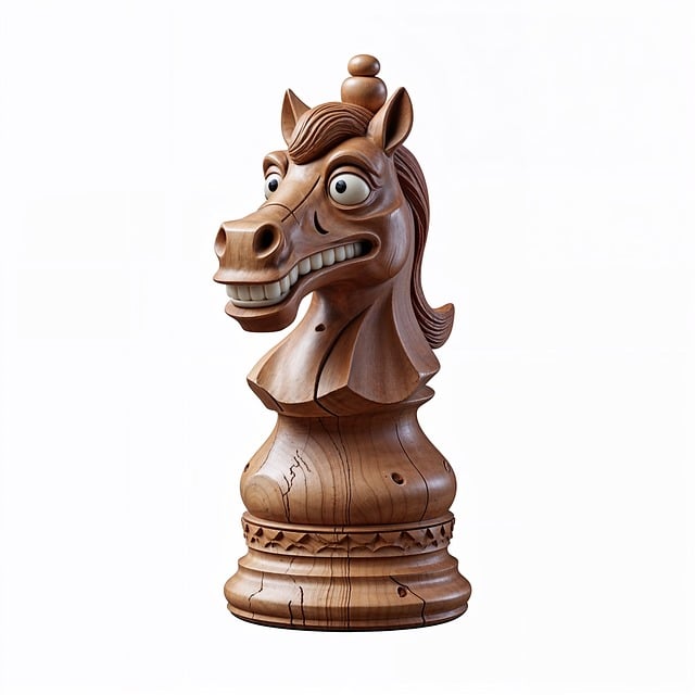 Free wooden chess piece knight horse head illustration