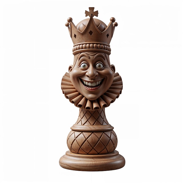 Free wooden chess piece king caricature illustration