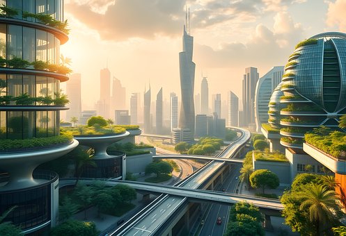 Futuristische Stadt, Science-Fiction
