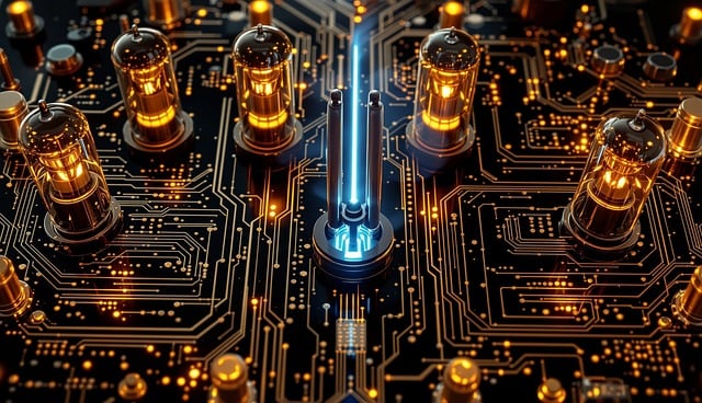 Free electronics circuit techno illustration