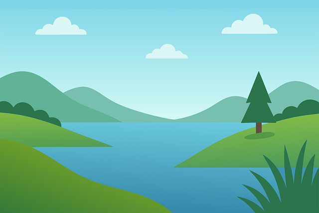 Free flow landscape landscape caricature illustration