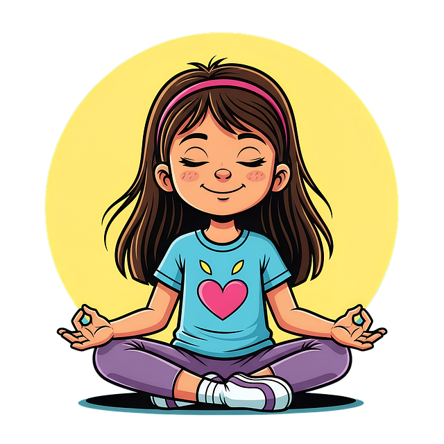 Free girl yoga meditation illustration