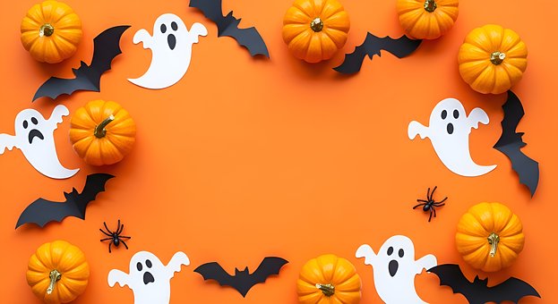 Halloween, Græskar, Flagermus, Spøgelse