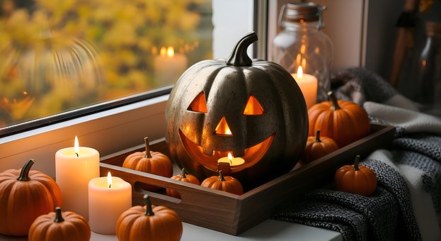 Halloween, Græskar, Flagermus, Spøgelse