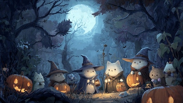 Free halloween pumpkin ghost illustration