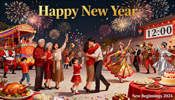 Free Happy New Year Ai illustration and picture