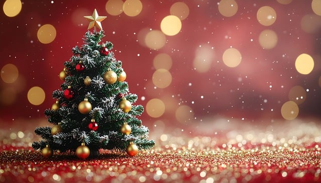 Free christmas tree gold illustration