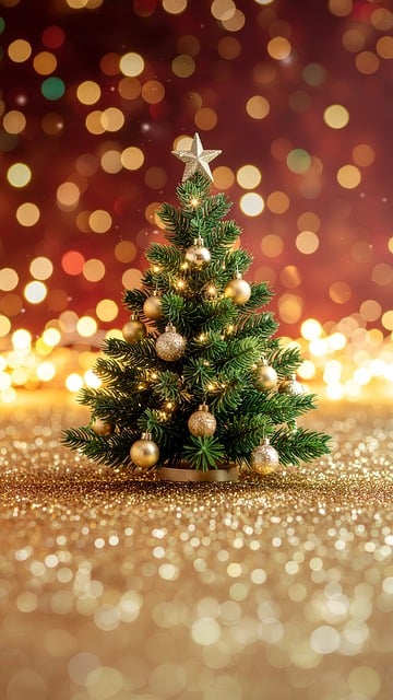 Free christmas tree gold illustration