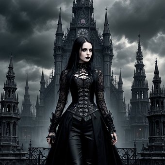 Goth, Kvinne, Halloween, Gotisk, Pike