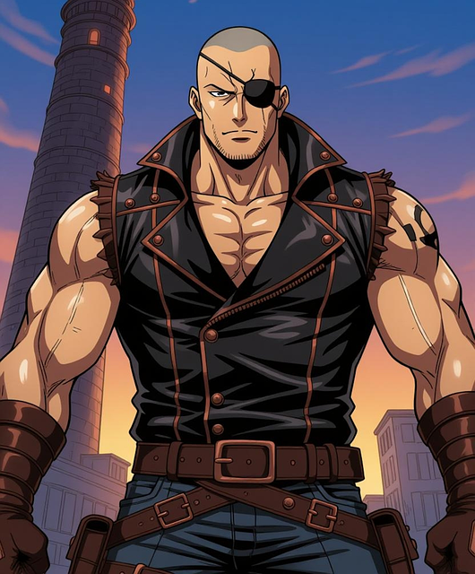 Free biker pirate strong illustration