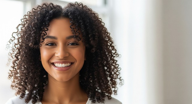 Free young woman black woman curly hair illustration