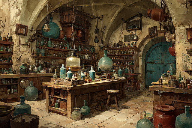 Free laboratory alchemy chemistry illustration